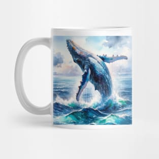 Whale Song: Majestic Humpback Whale Watercolor Mug